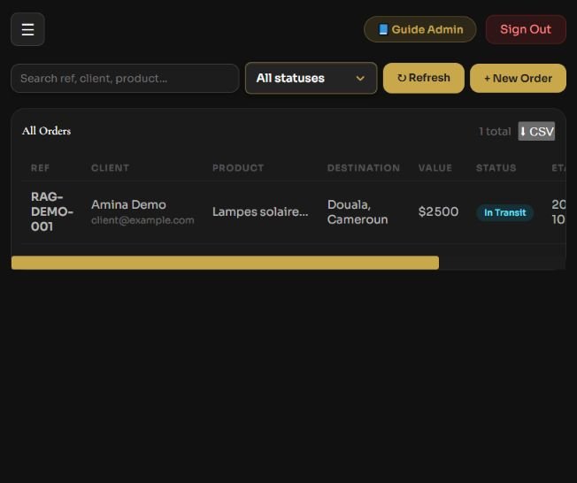 Orders — rechercher, filtrer, exporter ou ouvrir une commande